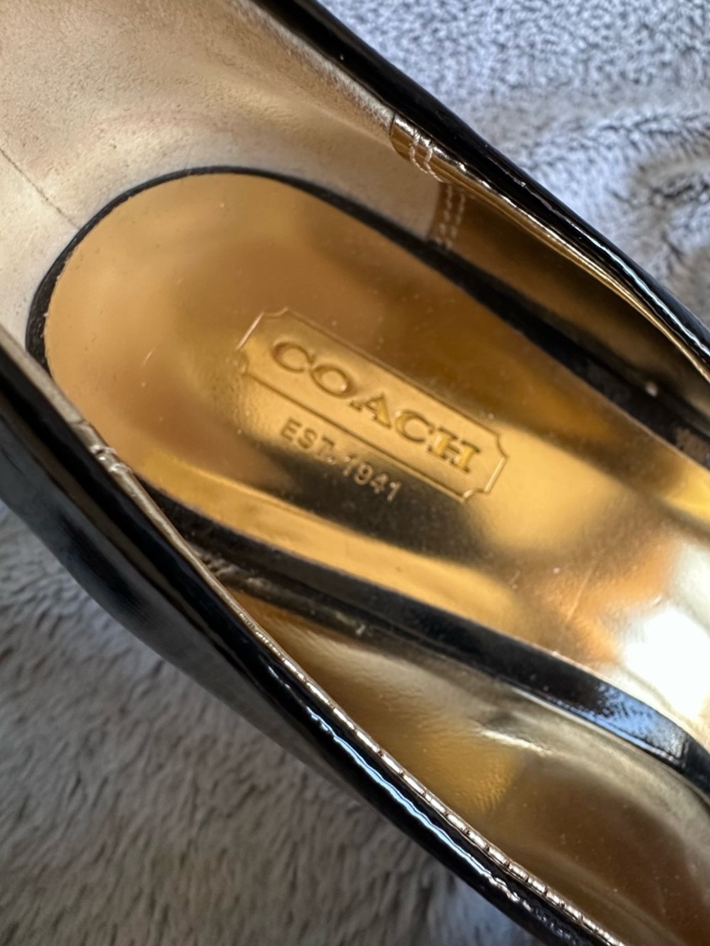 Coach Salma Black Patent Leather Pumps Heels Sz 9.5 - Picture 6 of 15